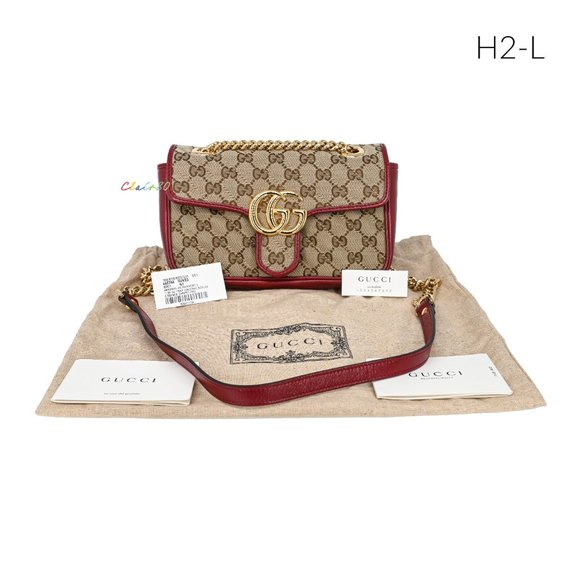 Gucci GG Marmont Diagonal Matelassé Original GG Canvas Mini Cross Body Bag - Picture 5 of 9